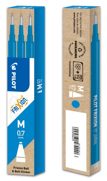 PILOT FriXion Refill 0.7mm BLS-FR7-SKL himmelblau 3 Stück