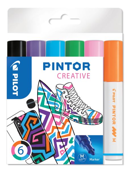 PILOT Marker Set Pintor M S6/0517436 6 Farben creative