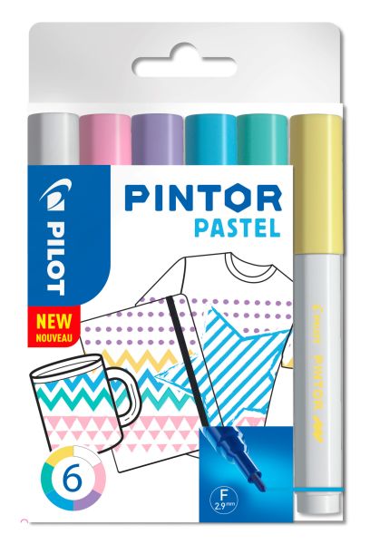 PILOT Marker Set Pintor F 1.0mm S6/0517467 6 Farben pastel