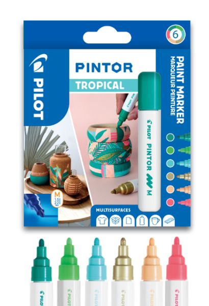 PILOT Marker Pintor Medium Set 1.4mm WLT412236 6 Farben Tropical