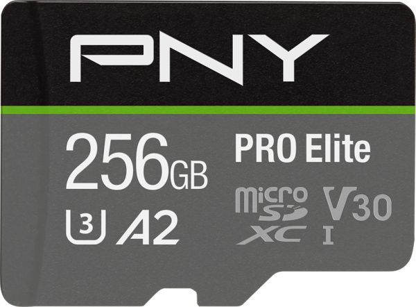 PNY micro-SDXC Pro Elite 256GB PSDU256V3 UHS-I U3 A2 & adapter