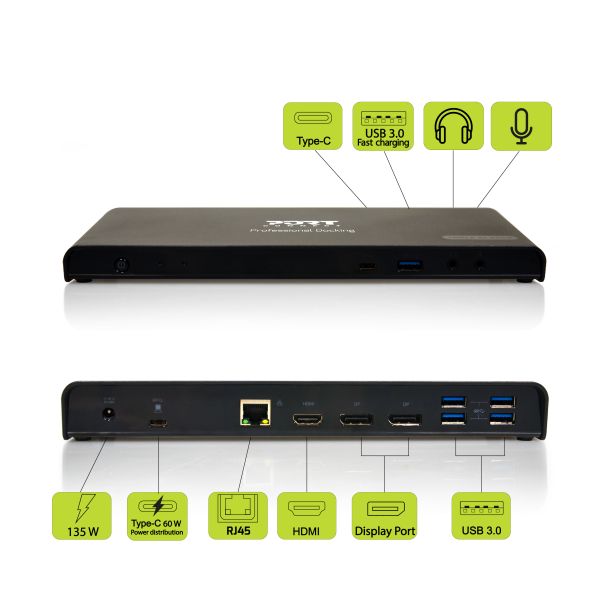 PORT DOCKING TYPE C OFFICE 901904-EU 3 X 4K-CH, USB-C/USB 3.0