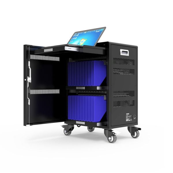 PORT Charging Cabinet 901958 20 Tablets+1 Notebook,Black