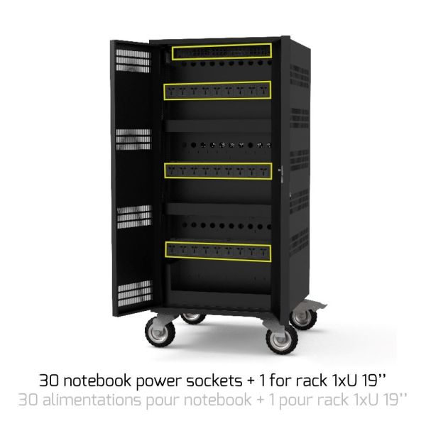 PORT Charging Cabinet 901974 30 Notebooks+Rack 1XU 19Zoll