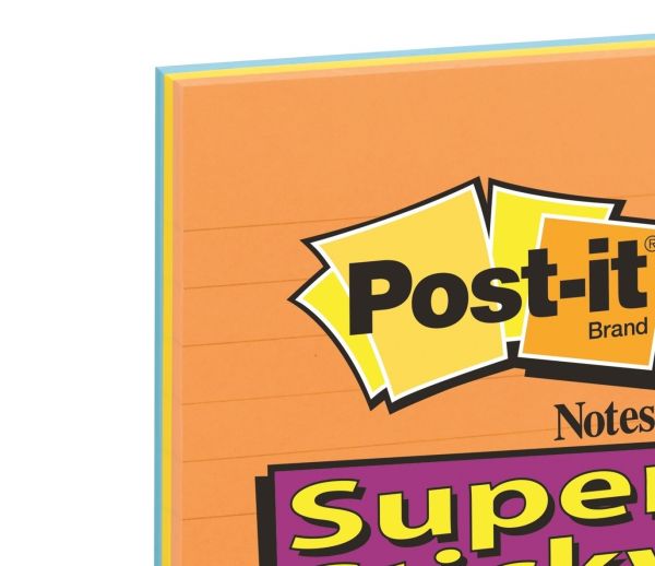 POST-IT Block Super Sticky 101x152mm 46453SSAN 3-farbig ass., liniert 45 Bl.