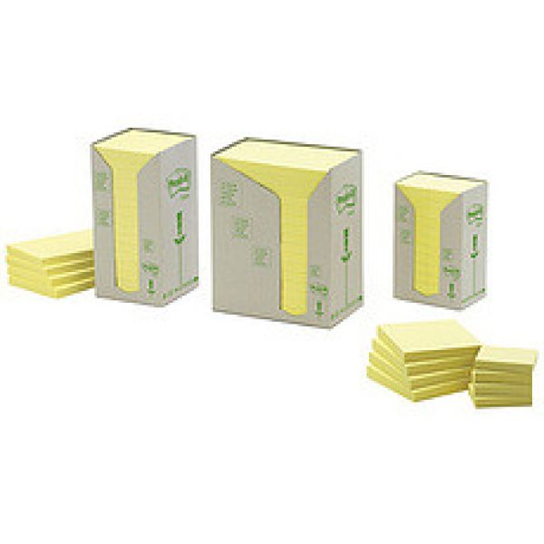 POST-IT Haftnotizen Recycling 51x38mm 653-1T gelb, 24x100 Blatt