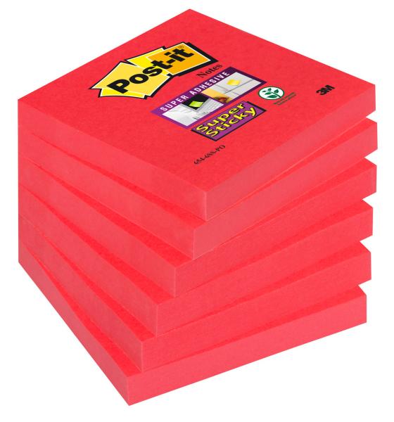 POST-IT Block Super Sticky 76x76mm 6546SSPNK Pink 6x90 Blatt