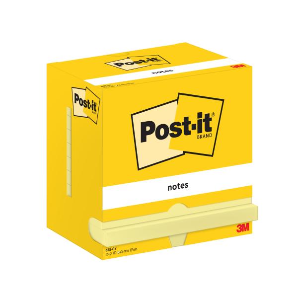 POST-IT Block 76x127mm 655 CY Gelb 12x100 Blatt