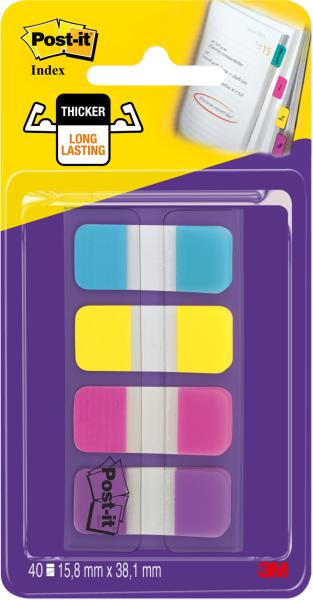 POST-IT Index Strong schmal 16x38mm 676-AYPV 4-farbig 4x10 Stück