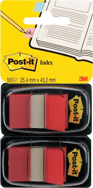 POST-IT Index 2er Set 25,4x43,2mm 680-R2 rot 2x50 Stück