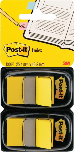 POST-IT Index Tabs 25,4x43,2mm 680-Y2 gelb/50 Tabs 2 Stück