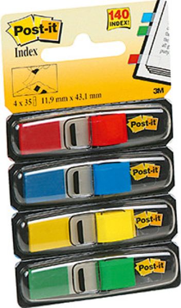 POST-IT Index schmal 11.9x43.2mm 683-4 4-farbig ass./4x35 Blatt