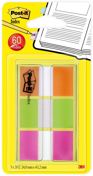 POST-IT Index 7100102571 25.4x43.2mm ass. 3x20 Blatt