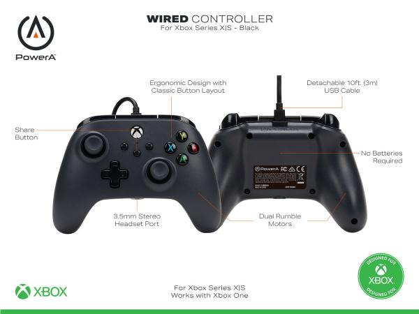 Power a wired controller 1519265-01 xbox series x/s, black - Power-a-1519265-01-0617885021244-05.jpg