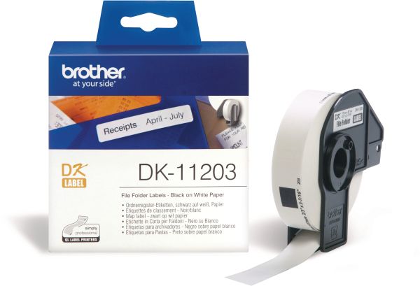 PTOUCH Ordner-Etiketten 17x87mm DK-11203 QL-500/550 300 Stk./Rolle