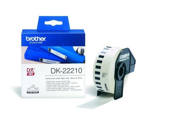 PTOUCH Endlos-Etiketten 29mmx30.48m DK-22210 QL-500/550 Papier Rolle