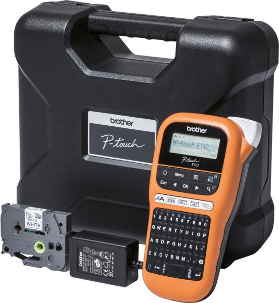 PTOUCH Gerät inkl. PT-E110VP Koffer, Adapter und Band