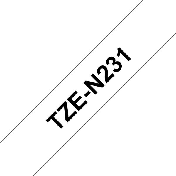 PTOUCH Band,nicht lam. schwarz/weiss TZe-N231 PT-300 12 mm