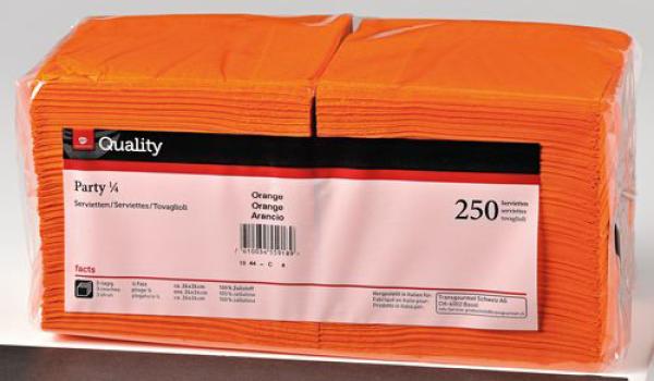 QUALITY Servietten Party 24x24cm 992152 orange 250 Stück