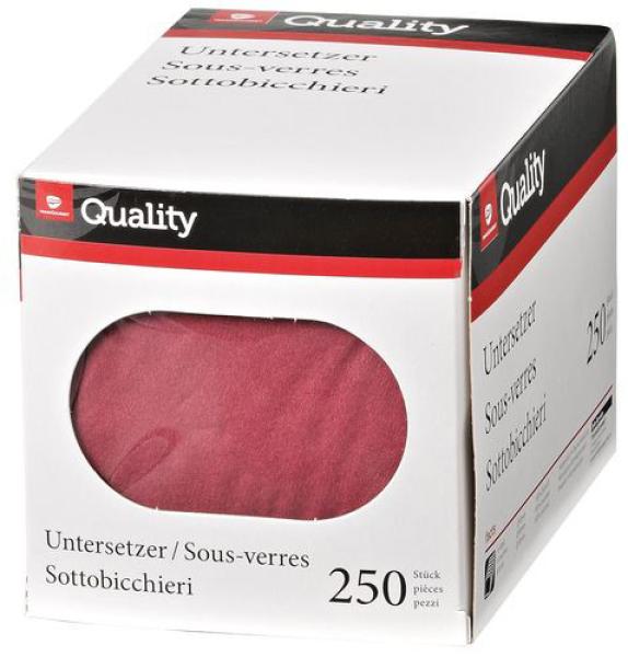 QUALITY Gläserunterlagen 992604 bordeaux 250 Stück