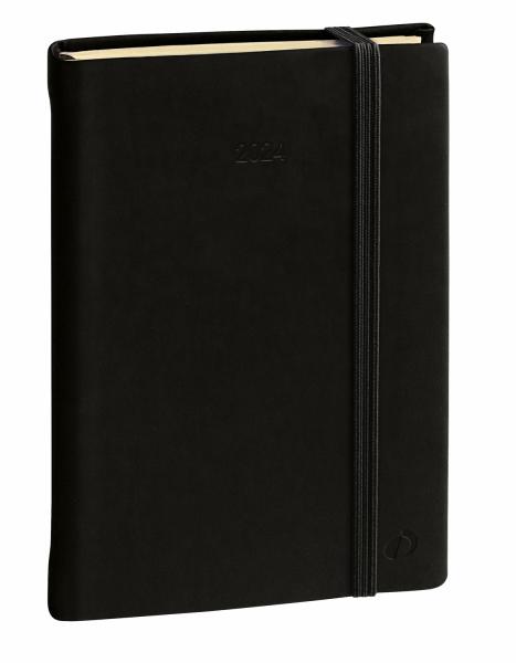 QUO-VADIS Agenda Daily 17 P. ML Silk2024 376014Q schwarz, 1T/S, 12x17cm