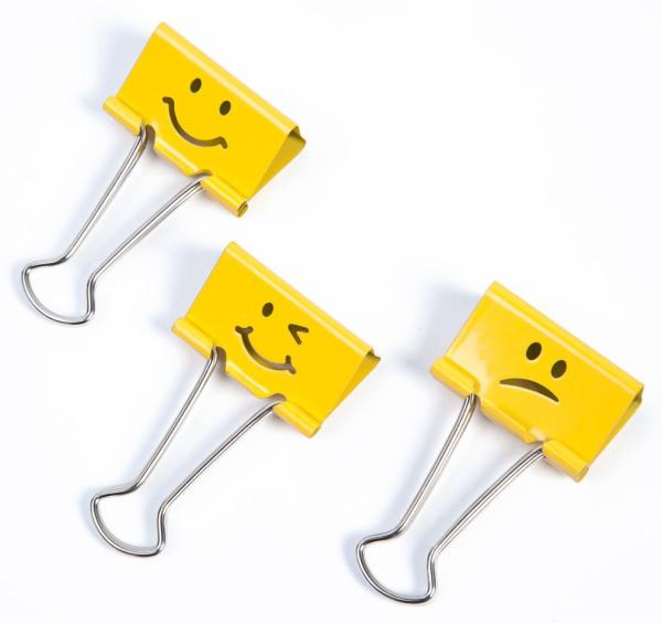 RAPESCO Foldback Clip Emoji 19mm 1351 gelb 20 Stück