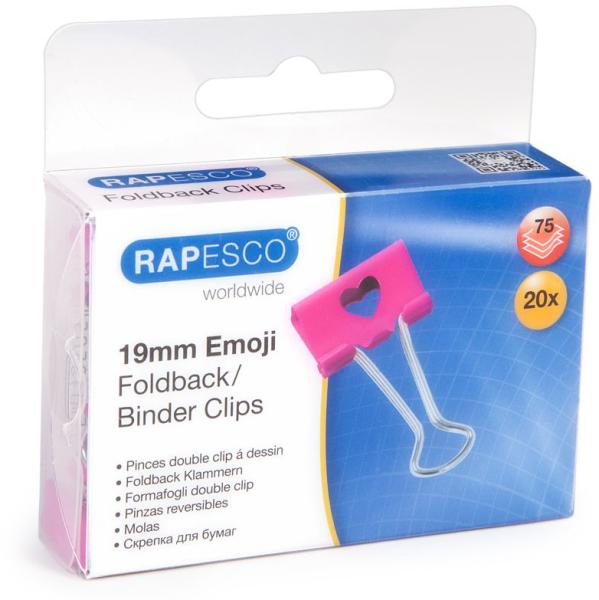 RAPESCO Foldback Haken 19mm 1357 hot Pink 20 Stück