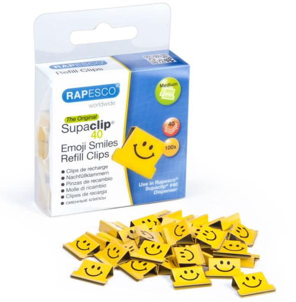 RAPESCO Clips Refill Emoji 1380 gelb 100 Stück