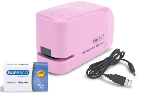 RAPESCO Heftgerät Autom. USB/Batterie 1451 rosa