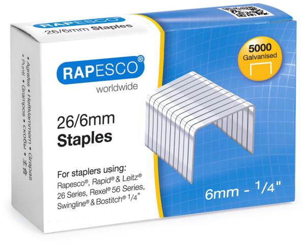 RAPESCO Heftklammern 26/6mm S11662Z3 5000 Stück verzinkt