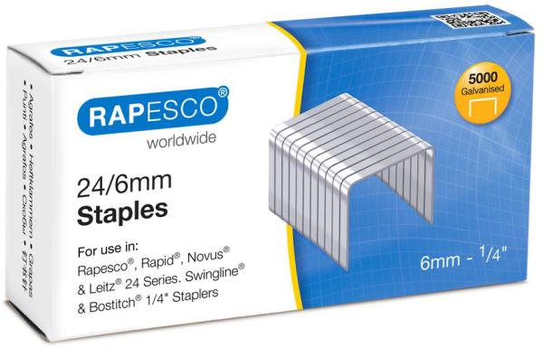 RAPESCO Heftklammern 24/6mm S24602Z3 5000 Stück verzinkt