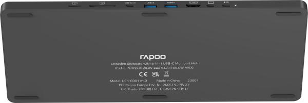 RAPOO UCK-6001 Ultraslim Keyboard 12473 8-in-1 USB C Multiport Hub