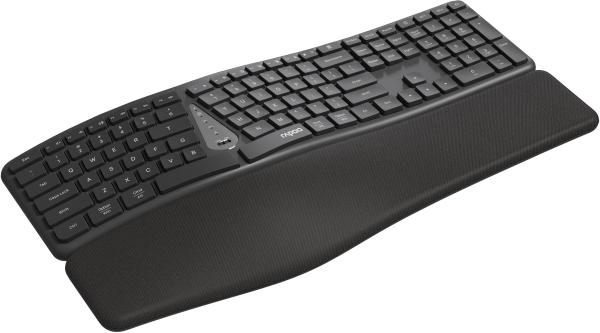 Rapoo e8810m ergonomic keyboard 13125 wireless, grey - Rapoo-13125-6940056131256-02.jpg