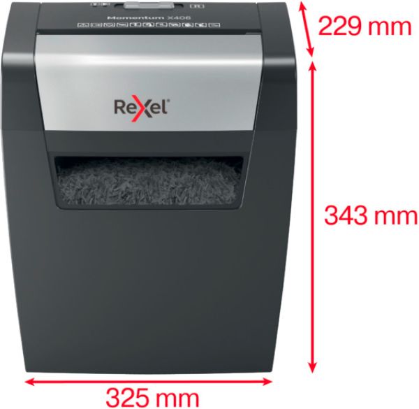 REXEL Aktenvernichter Momentum 2104569EU X406, P-4, 15lt