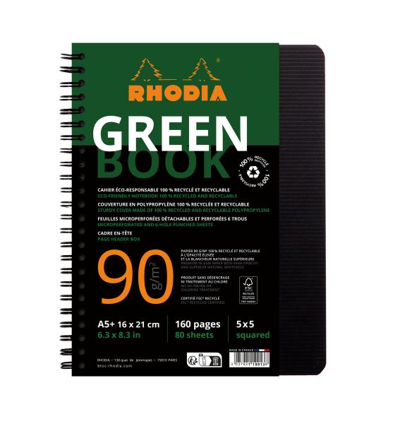 RHODIA Greenbook Notizbuch A5 119913C kariert 90g 160 S.