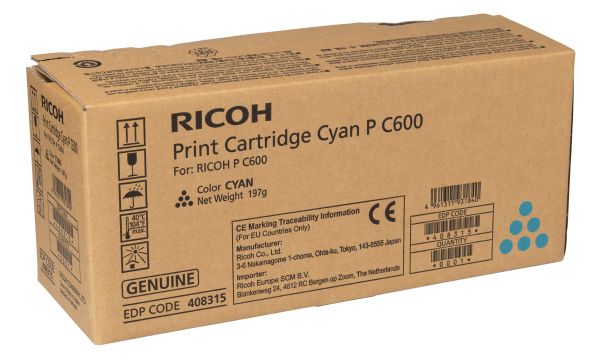 RICOH Toner cyan 408315 P C600 12'000 Seiten