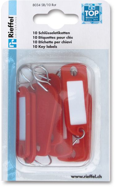 RIEFFEL Schlüsseletiketten 8034SB/10 10 Stück rot