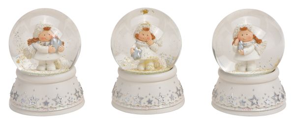 ROOST Schneekugel Winterkind 10030162 Poly, Glas, weiss 7x9x7cm