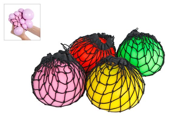 ROOST Riesen Squeezeball 621223 Neon, im Netz, 6 ass. 13cm