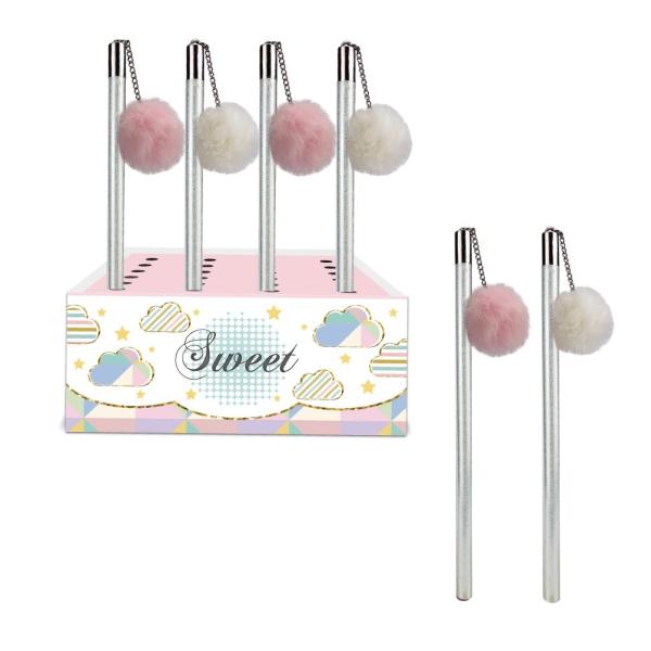 ROOST Bleistift Pom Pom HPTS-086 pink, weiss 2 ass.