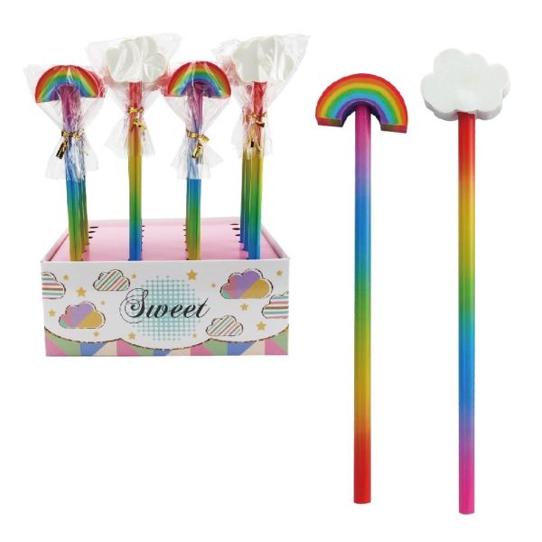 ROOST Bleistift mit Radierer RET-1073 Wolke, Regenbogen