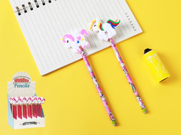 ROOST Bleistift Unicorn XL1041 Radiergummi 2 ass.