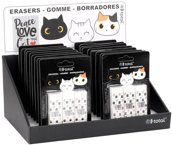 ROOST Radiergummi Cat XL1895 3 pcs. 2.2x1.2x6.2cm