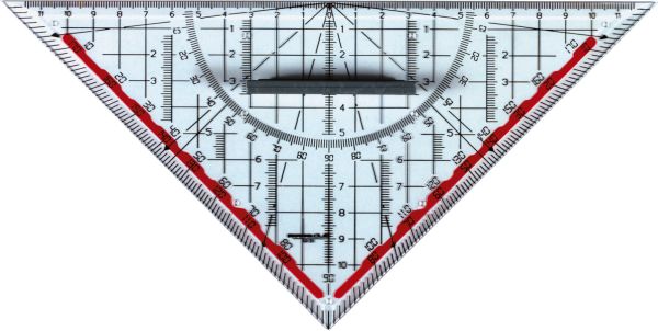 RUMOLD Zeichendreieck 22cm 10151 technisch, Duo farbig/transp.