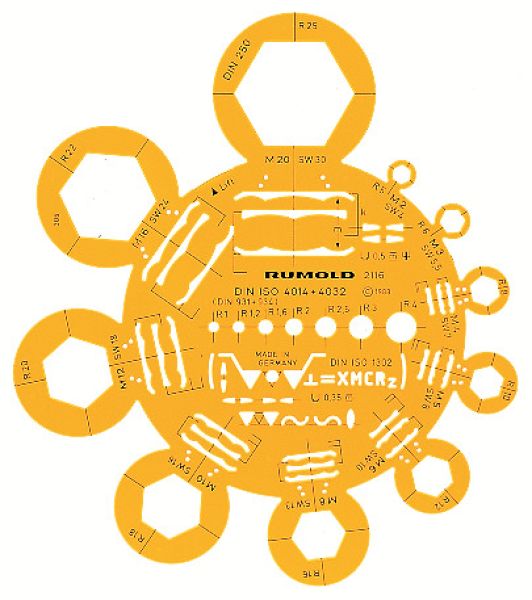 RUMOLD Abrundungsschablone 2116 1-25mm