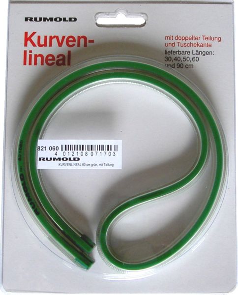 RUMOLD Kurvenlineal 60cm 821060 grün, mit Teilung