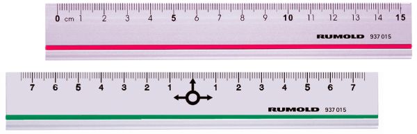 RUMOLD Alulineal 15cm 937015 geteilt