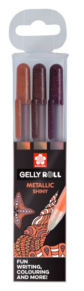 SAKURA Gelly Roll 0.5mm POXPGBMET3D Metallic Nature 3 Stück