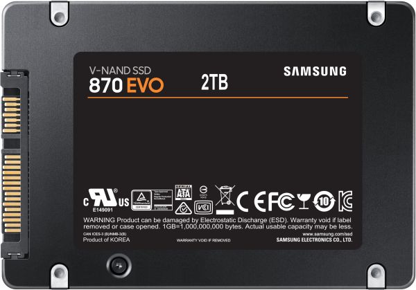 SAMSUNG MEMORY SSD 870 Evo Series 2TB MZ-77E2T0B/EU SATA III 2.5 V-NAND Basic