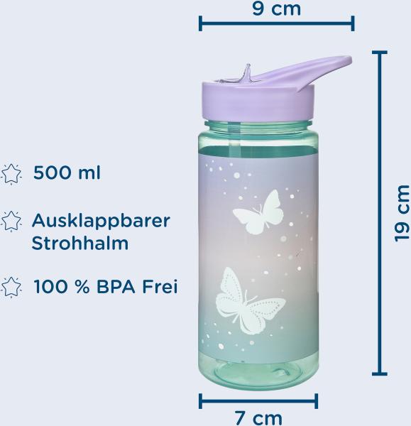 SCOOLI Trinkflasche BUFI9913 Butterfly Wishes 19x9x7cm